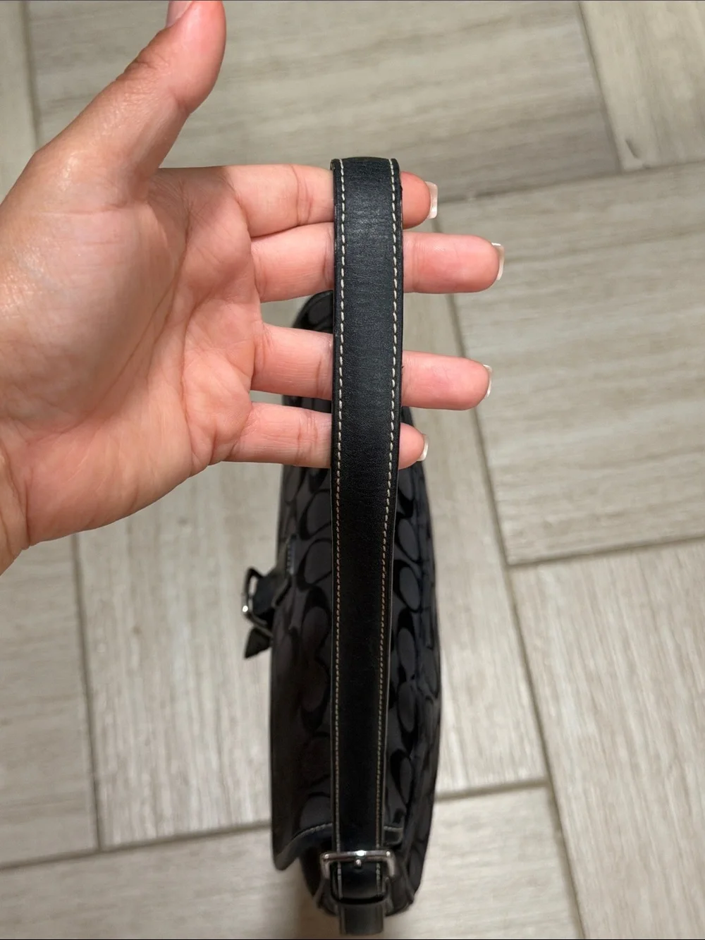 Coach Y2K black Hamptons Flap Baguette bag